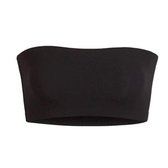 Theory Womens Solid Black Bandeux Crop Sleeve Top One Size - Picture 3 of 7